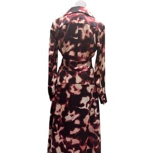 Tahari ASL Mulberry Black Hammered Satin Shirtdress Size 4